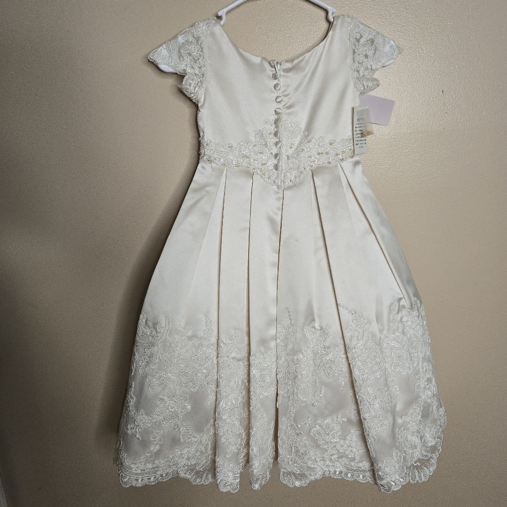 Joan Calabrese 113361 Satin Flower Girls Wedding Dress - Picture 9 of 11